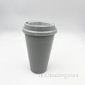 Double Wall PP Travel Mug 16oz 500ml cawan plastik cawan kopi yang boleh diguna semula dengan penutup